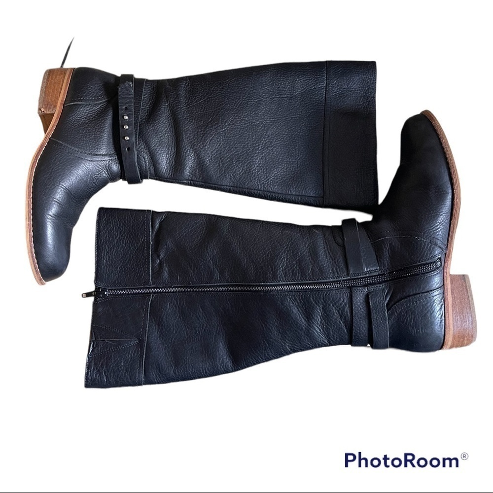 Lands End Tall Black Leather Riding Boots 6.5 - Picture 3 of 11